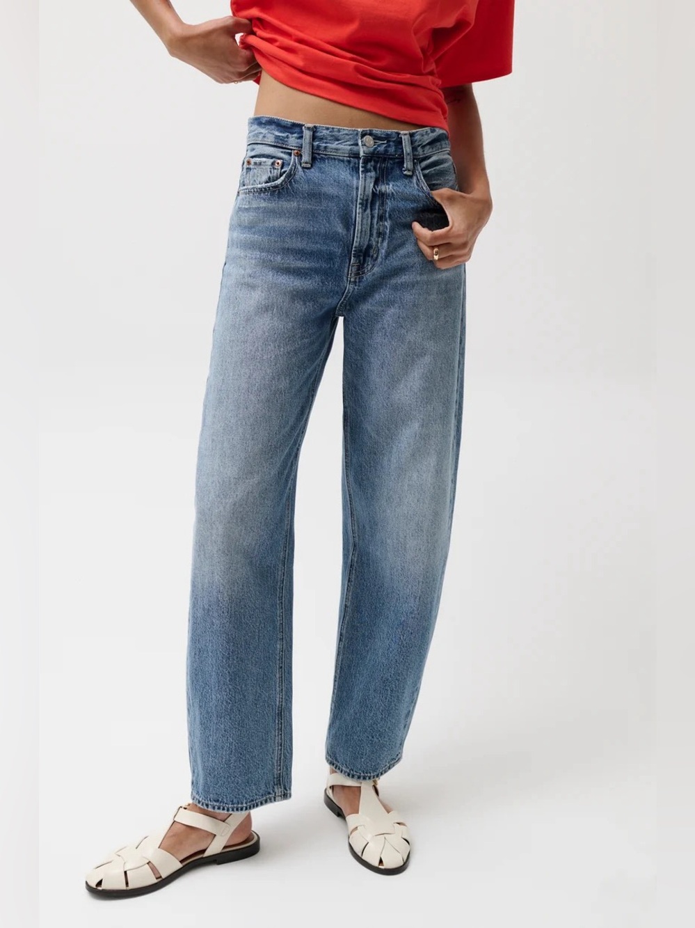 Pistola Wes High Rise Barrel Jean Spectacle NWT - Picture 11 of 11
